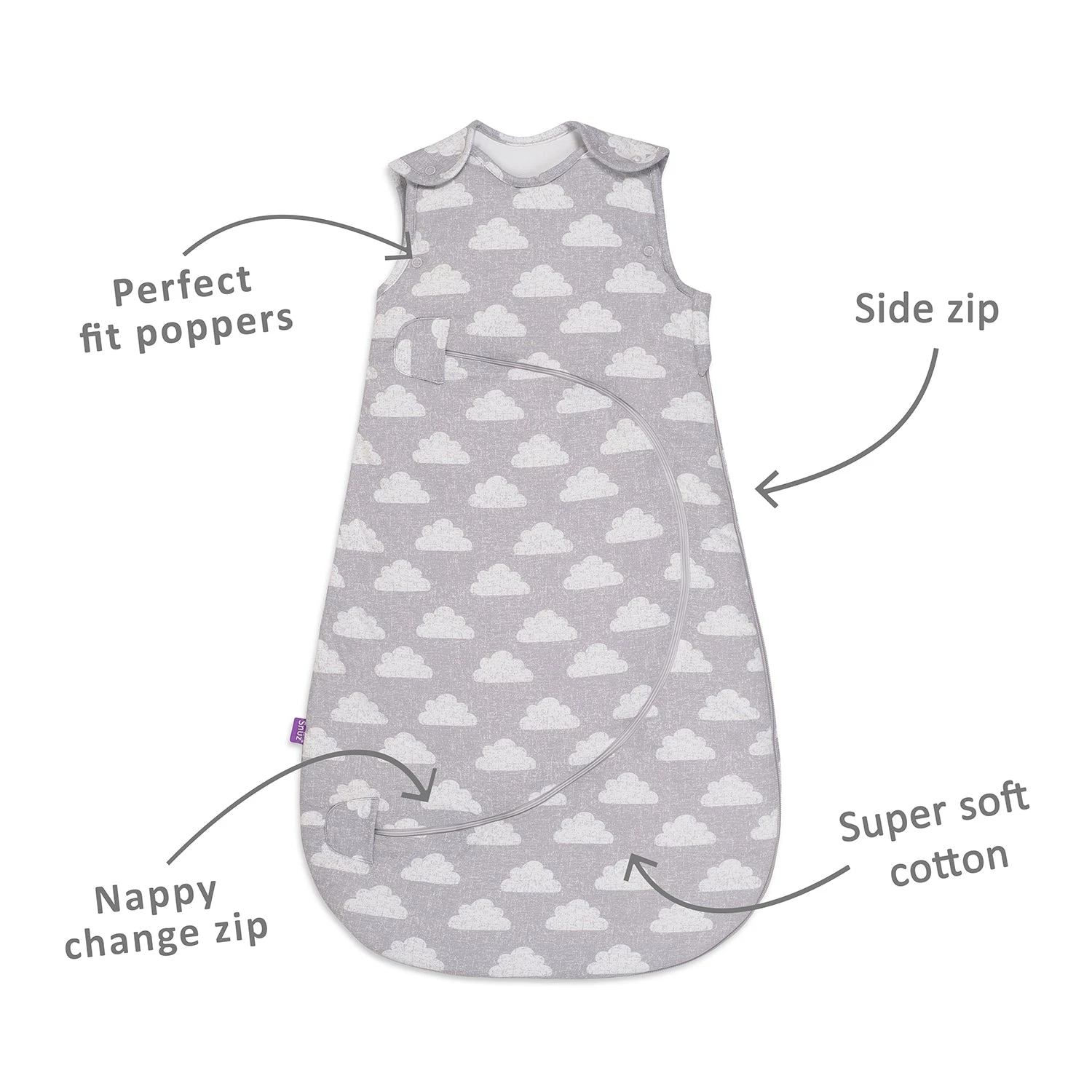 SnuzPouch Sleeping Bag - Cloud 5 SnuzPouch Sleeping Bag - Cloud - Image 4