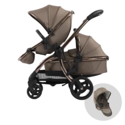 Egg3 Double Pushchair & Carrycot- Mink