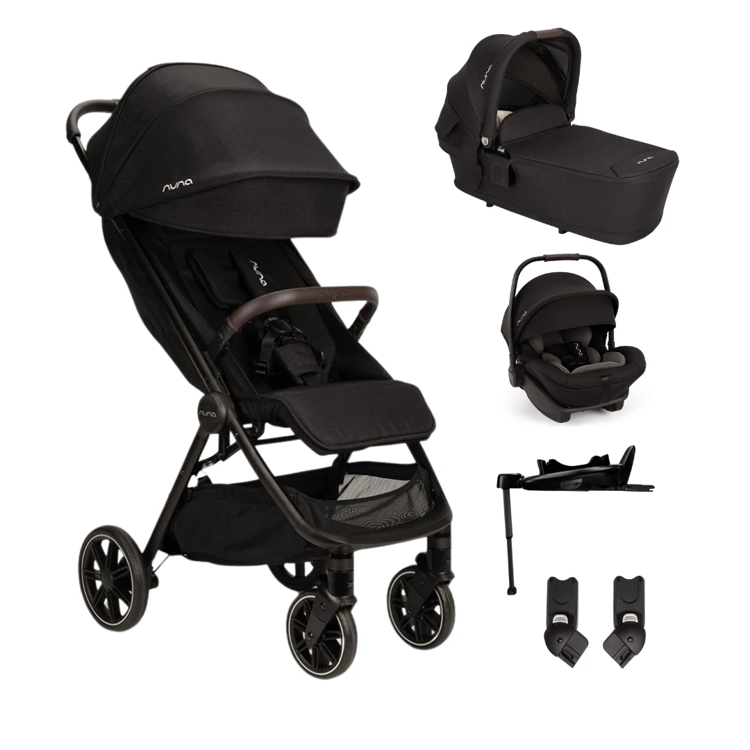 Nuna TRVL LX Stroller, Carrycot & Arra Next Travel System - Caviar 3 Nuna TRVL LX Stroller, Carrycot & Arra Next Travel System - Caviar