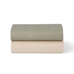 Snuz Crib 2 Pack Fitted Sheets | Sage/Cross