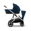 Cybex E-Gazelle S Double Pushchair - Ocean Blue | Silver -Beautiful Bambino 1 adaa4387 d2a9 4636 b9b6 7e5a9b46352c 1