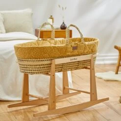 The Little Green Sheep Quilted Moses Basket & Mattress - Honey Rice 9 The Little Green Sheep Quilted Moses Basket & Mattress - Honey Rice -Beautiful Bambino 2.LGS HoneyRice RockerRoomset 62cdfb91 fe12 41bd bbeb 8fb7603b3abd
