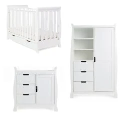 Obaby Stamford Mini 3 Piece Room Set - White -Beautiful Bambino 20OB2502D3 01s