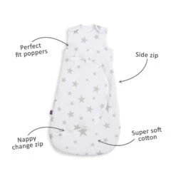 SnuzPouch Sleeping Bag - Grey Star -Beautiful Bambino 2239 main