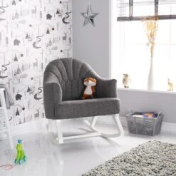 Obaby Round Back Rocking Chair – White/Grey