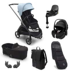 Bugaboo Dragonfly + Pebble 360 Pro2 Ultimate Travel System Bundle - Skyline Blue