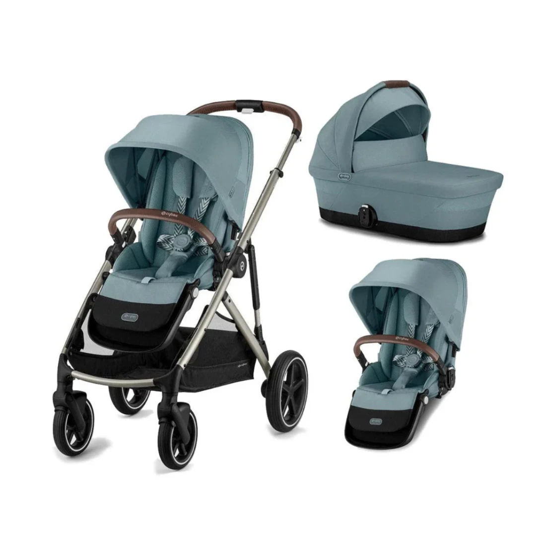 Cybex E-Gazelle S Double Pushchair - Stormy Blue | Sky Blue 5 Cybex E-Gazelle S Double Pushchair - Stormy Blue | Sky Blue - Image 3