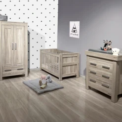 Babystyle Bordeaux Ash Nursery Furniture Room Set + Free Mattress