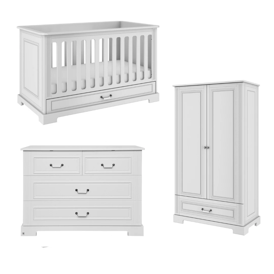 Ines 3 Piece Furniture Set - Elegant White 5 Ines 3 Piece Furniture Set - Elegant White - Image 3