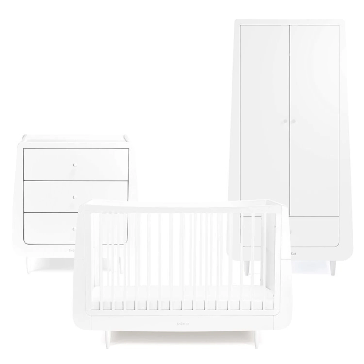 SnuzKot Skandi 3 Piece Nursery Furniture Set - White 3 SnuzKot Skandi 3 Piece Nursery Furniture Set - White