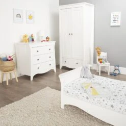 CuddleCo Clara 4 Piece Nursery Room Set - White -Beautiful Bambino 3Piece Clara Whiteasp005 1024x1024 84b862a6 43b1 4e93 a3f5 7df80c14c03d