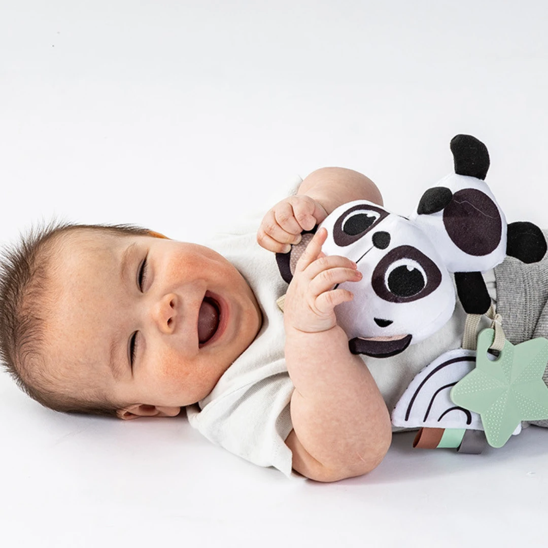 Tiny Love Panda Take Along Rattle Toy - Black & White 5 Tiny Love Panda Take Along Rattle Toy - Black & White - Image 3