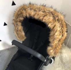 Luxury Pram Hood Fur Trim - Alsatian