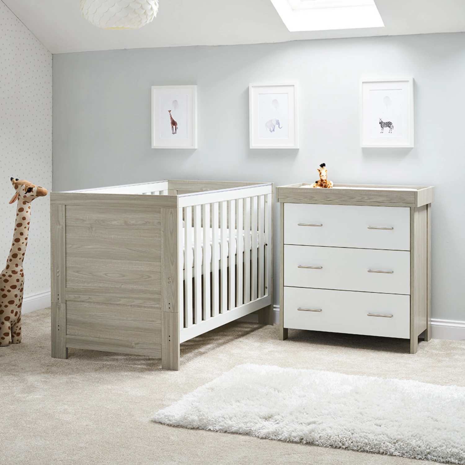 Obaby Nika 2 Piece Room Set - Grey Wash & White 3 Obaby Nika 2 Piece Room Set - Grey Wash & White