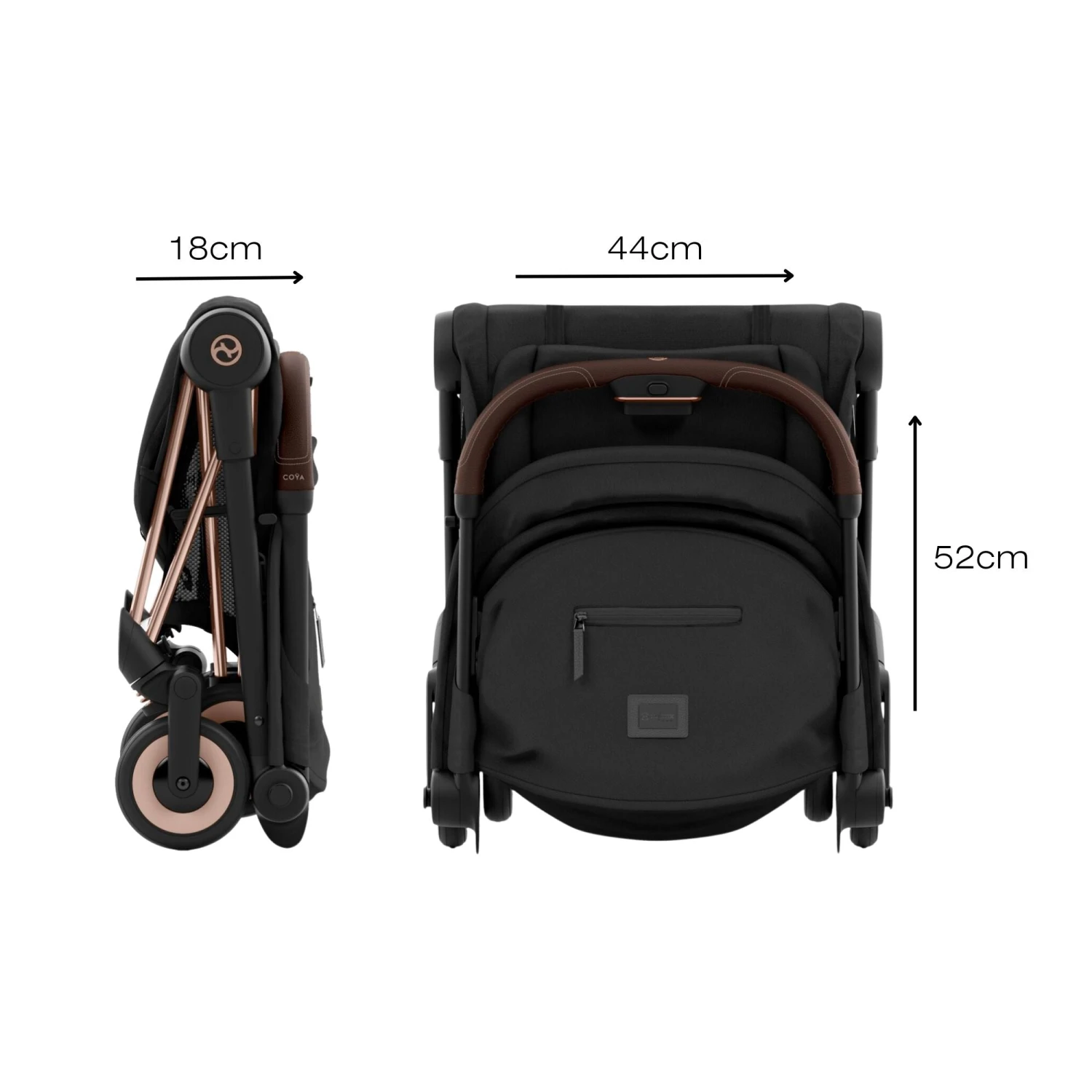 Cybex Coya Compact Stroller 2023 - Rose Gold, Sepia Black 9 Cybex Coya Compact Stroller 2023 - Rose Gold, Sepia Black - Image 7