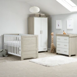 Obaby Nika 3 Piece Room Set - Grey Wash & White