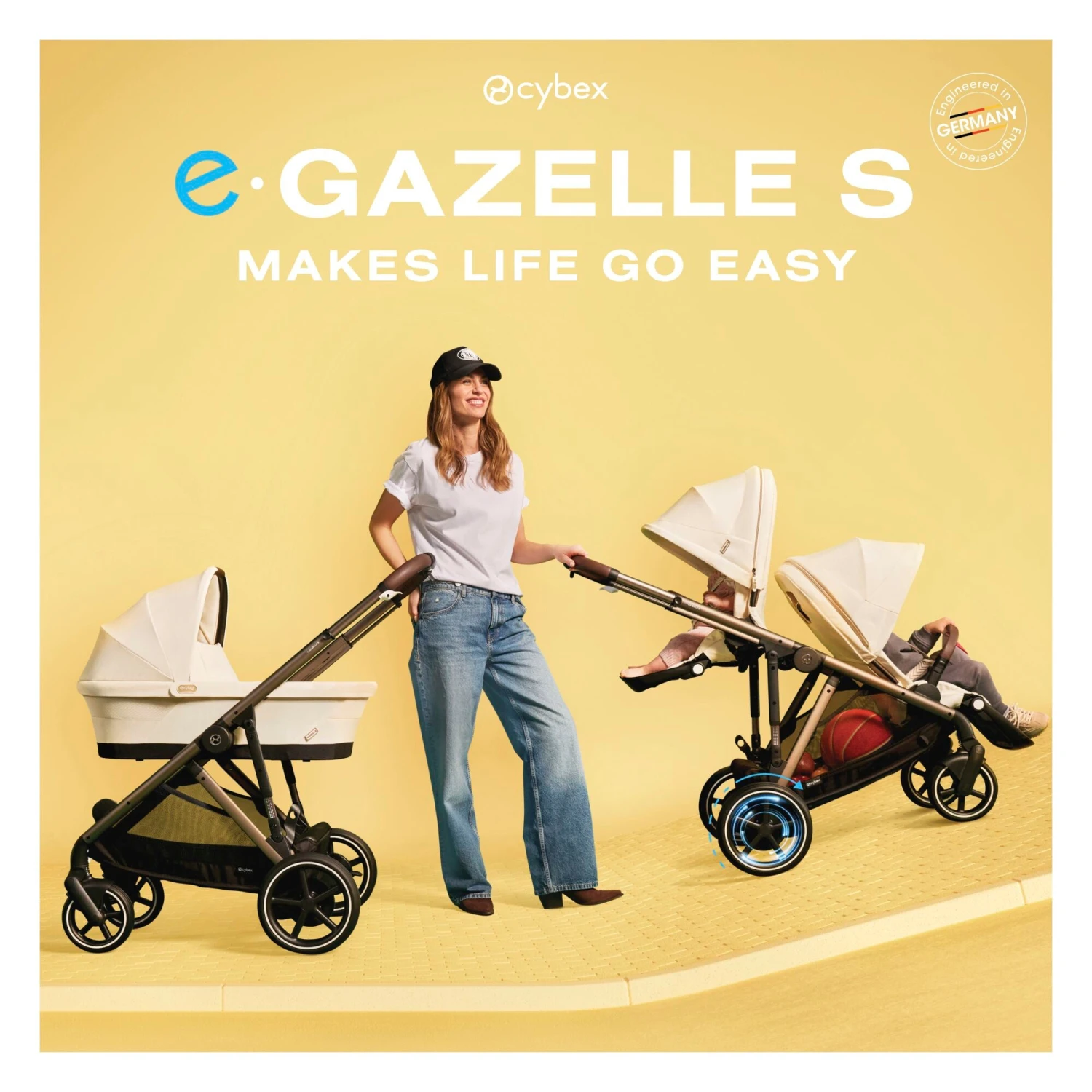 Cybex E-Gazelle S Double Pushchair - Stormy Blue | Sky Blue 20 Cybex E-Gazelle S Double Pushchair - Stormy Blue | Sky Blue - Image 18