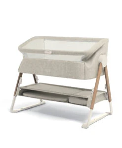 Mamas & Papas Lua Bedside Crib & Sheet Bunde - Fawn | White -Beautiful Bambino BCLUSM600 01 LUA BEDSIDE CRIB FAWN 1
