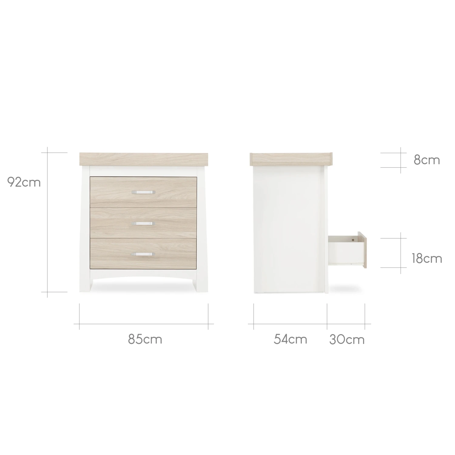 CuddleCo Ada 2 Piece Nursery Furniture Set - White & Ash 7 CuddleCo Ada 2 Piece Nursery Furniture Set - White & Ash - Image 5