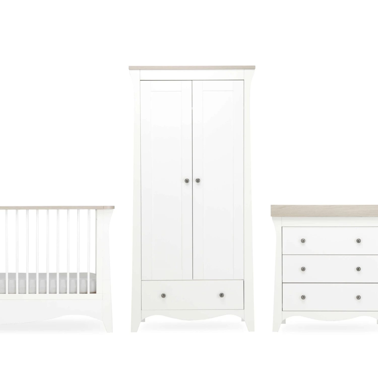 CuddleCo Clara 3 Piece Nursery Room Set - White/Driftwood Ash 6 CuddleCo Clara 3 Piece Nursery Room Set - White/Driftwood Ash - Image 4
