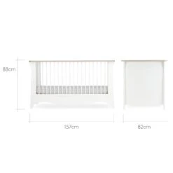 CuddleCo Clara Cot Bed - White/Driftwood Ash -Beautiful Bambino CC Clara W A 1600x1600 Cotbed 7