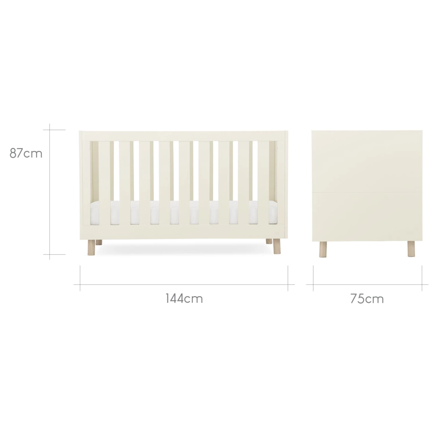 CuddleCo Harper Cot Bed | Cream & Ash 7 CuddleCo Harper Cot Bed | Cream & Ash - Image 5