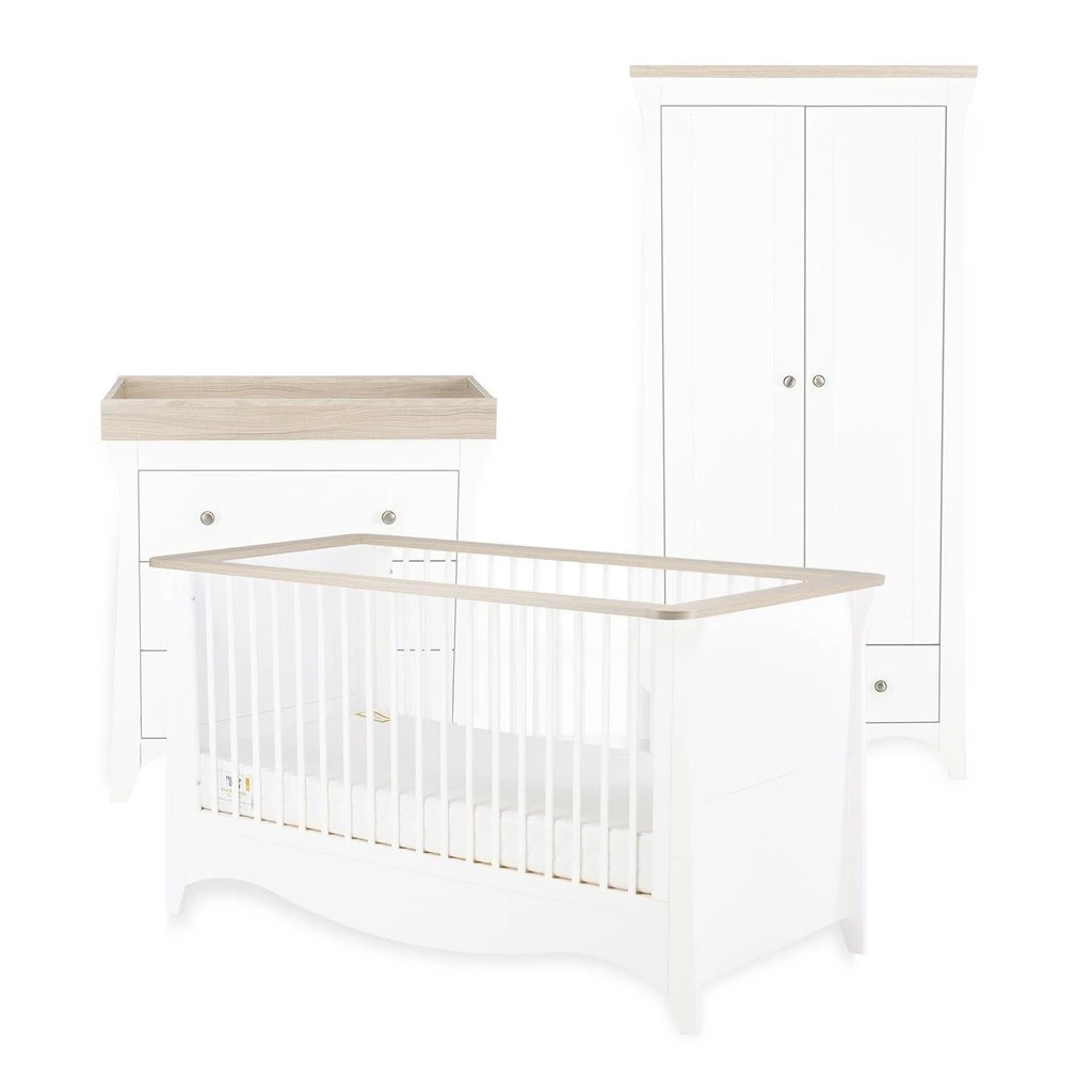 CuddleCo Clara 4 Piece Nursery Room Set - White/Driftwood Ash 4 CuddleCo Clara 4 Piece Nursery Room Set - White/Driftwood Ash - Image 2