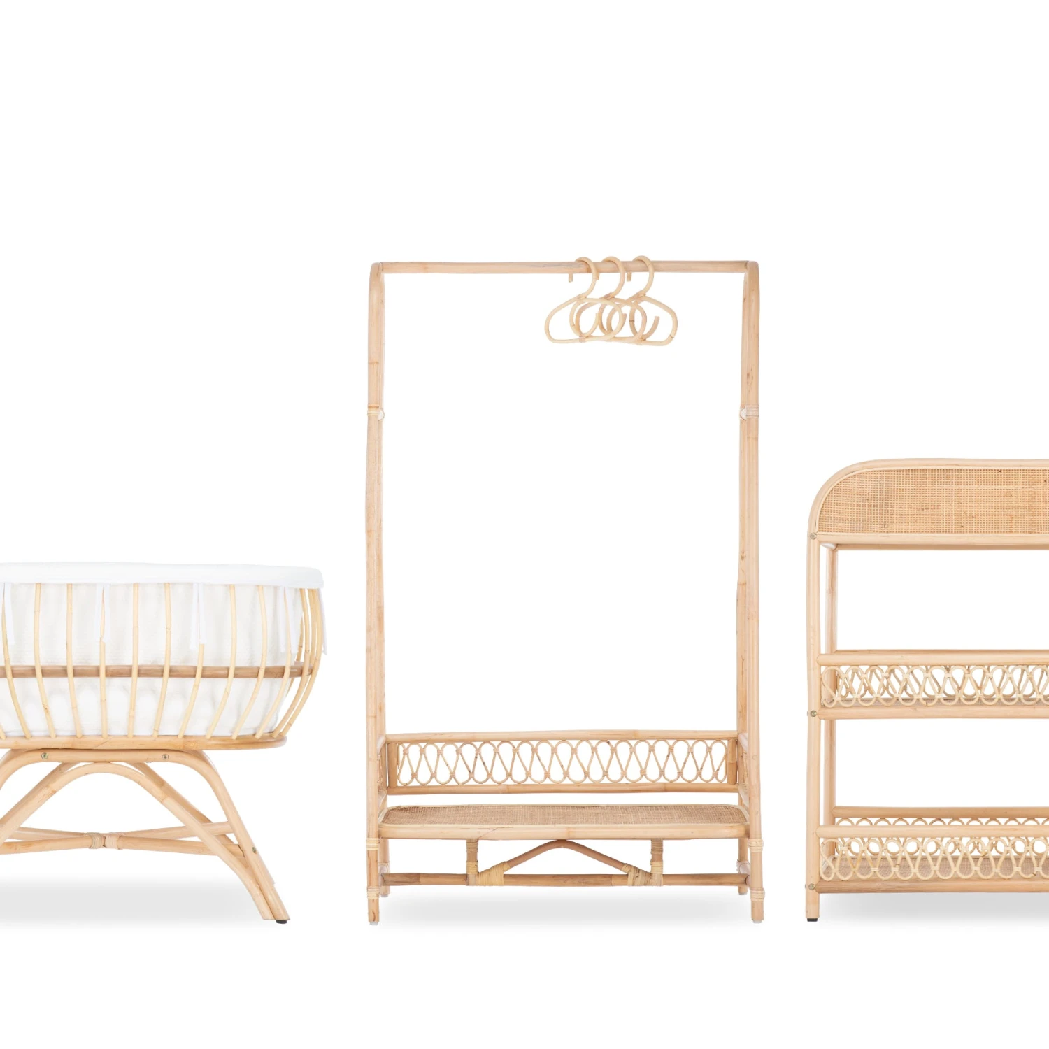 CuddleCo Aria 3 Piece Nursery Furniture Set - Rattan 4 CuddleCo Aria 3 Piece Nursery Furniture Set - Rattan - Image 2