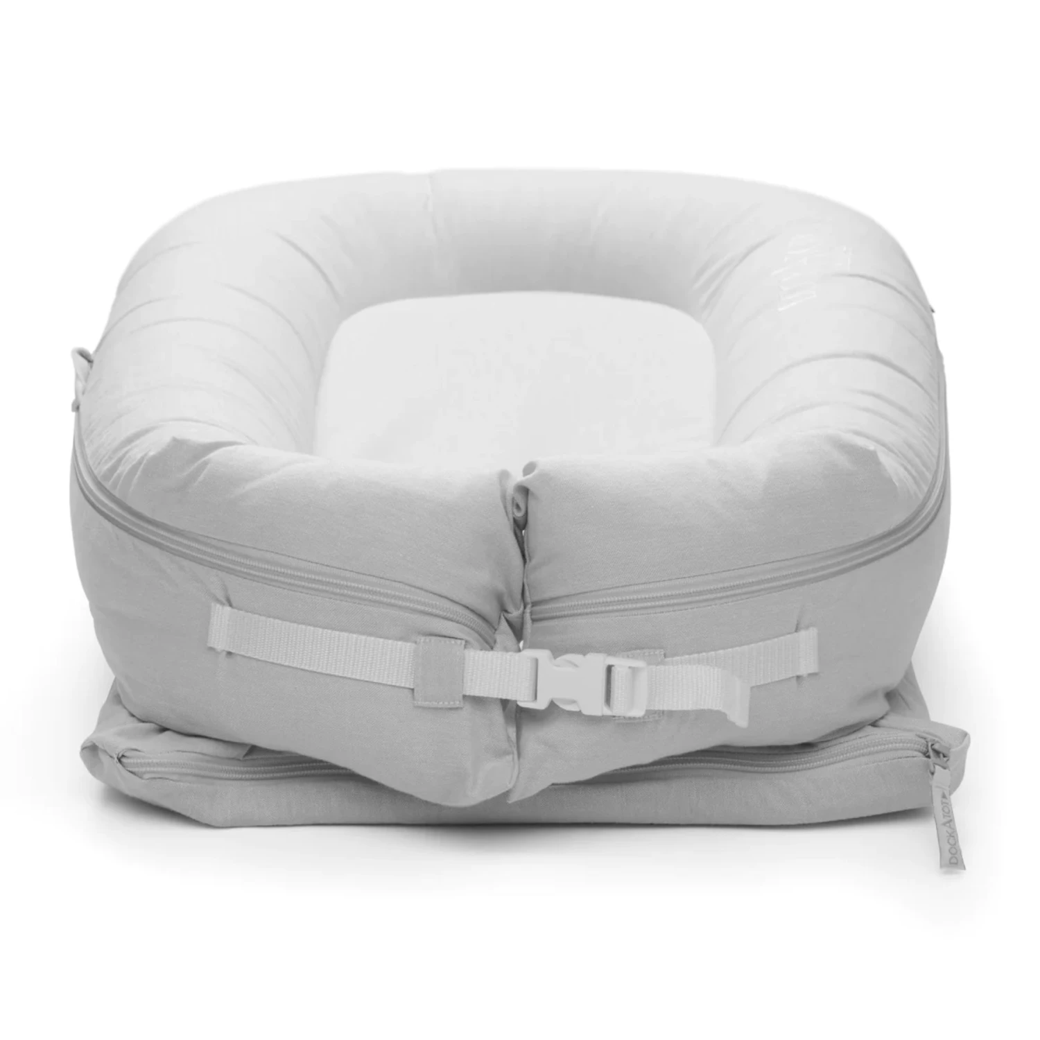 DockATot Deluxe+ Dock - Fog Grey Chambray 4 DockATot Deluxe+ Dock - Fog Grey Chambray - Image 2