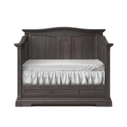 Imperio Convertible Crib / Solid Back -Beautiful Bambino Imperio Crib in Oil Gray Day Bed Conversion