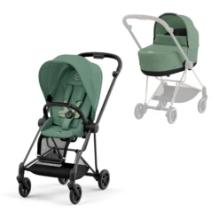 Cybex Mios Pushchair - Leaf Green (2023) -Beautiful Bambino MIOSMattBlackFrame LeafGreen