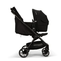 Nuna TRVL LX Stroller, Carrycot & Pipa Next Travel System - Caviar -Beautiful Bambino Nuna TRVLlx LYTL Caviar Profile Recline GL web a39c 1