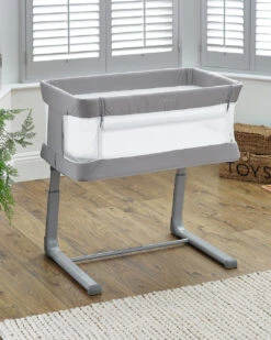 Oyster Wiggle Crib Co-Sleeper | Stone -Beautiful Bambino Oyster Wiggle Crib Co Sleeper Stone 1 1