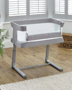 Oyster Wiggle Crib Co-Sleeper | Stone -Beautiful Bambino Oyster Wiggle Crib Co Sleeper Stone 2 1