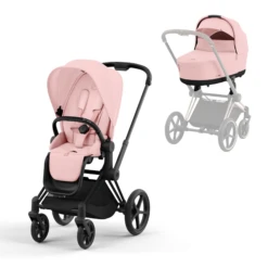 Cybex Priam Pushchair - Peach Pink (2023) 30 Cybex Priam Pushchair - Peach Pink (2023) -Beautiful Bambino PRIAMMattBlackFrame PeachPink