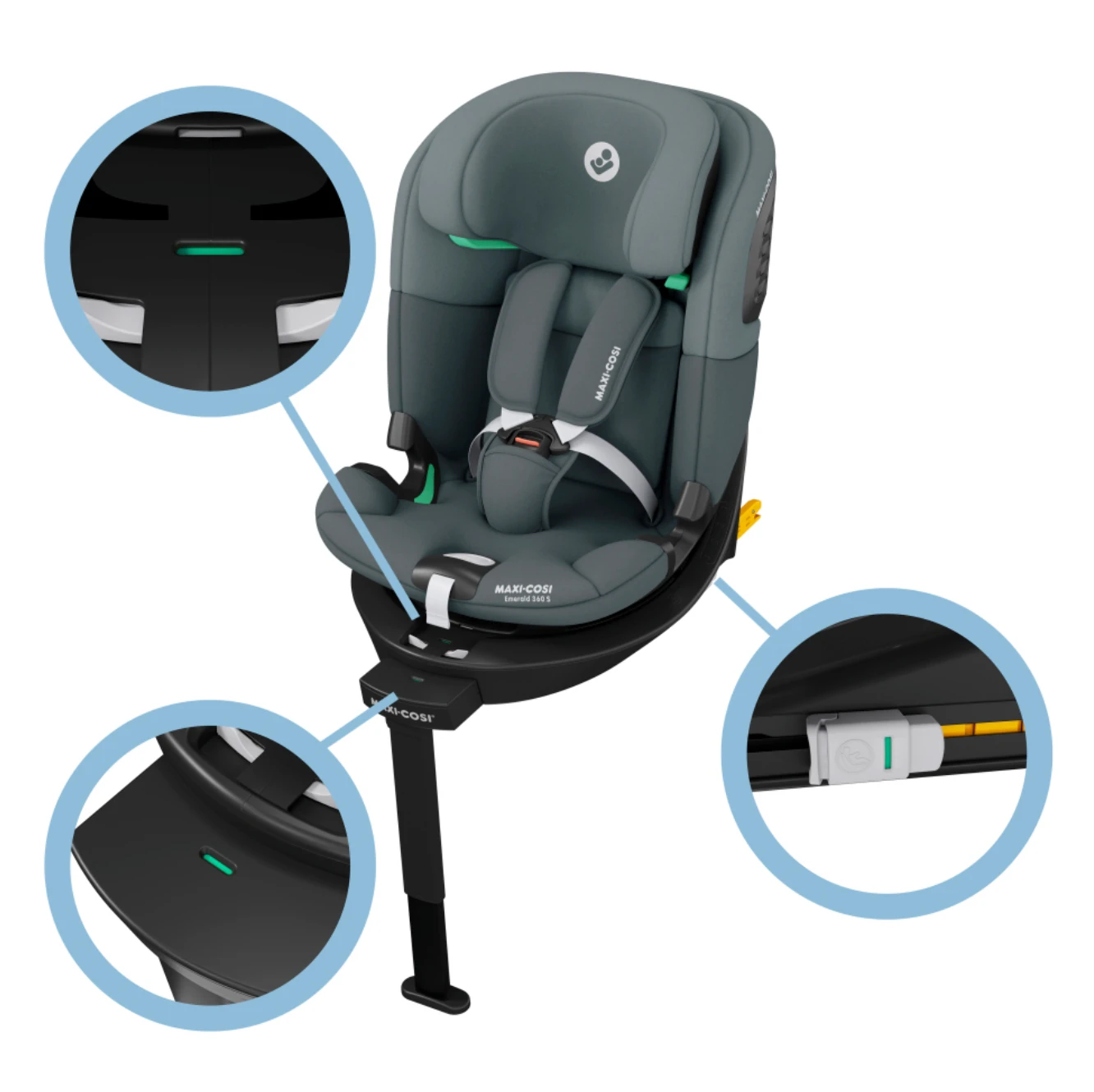 Maxi-Cosi Emerald 360 S Car Seat Birth - 12 Years Old | Graphite 9 Maxi-Cosi Emerald 360 S Car Seat Birth - 12 Years Old | Graphite - Image 7