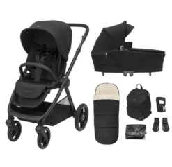 Maxi-Cosi Oxford+ Pushchair Essential Bundle | Twillic Black