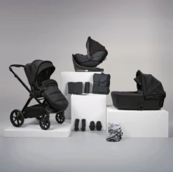 Bababing Raffi 12 Piece Travel System | Glossy Black