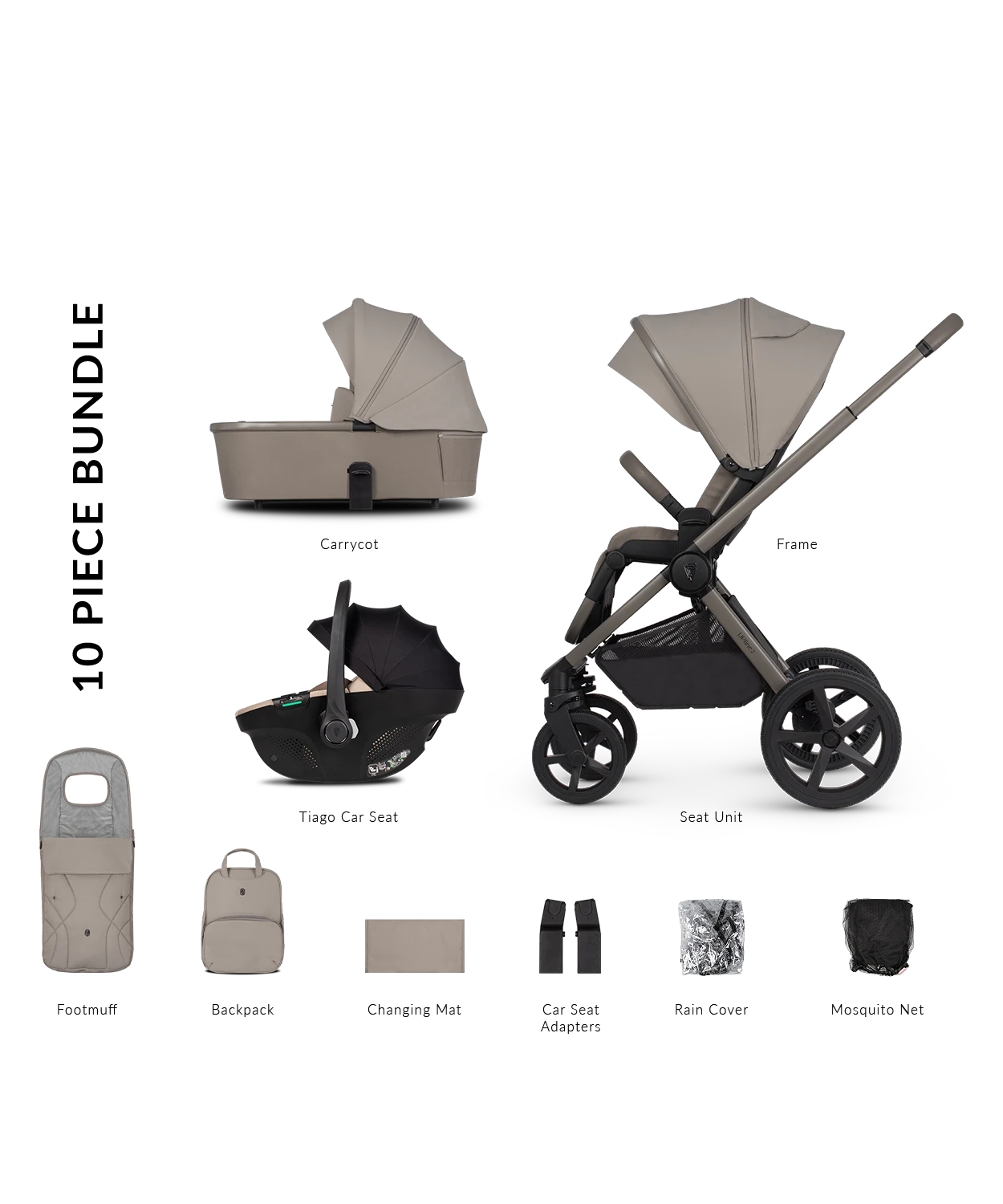 Venicci Upline 2 3-in-1 Tiago Travel System | Taupe 3 Venicci Upline 2 3-in-1 Tiago Travel System | Taupe