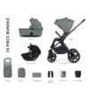 Venicci Upline 2 3-in-1 Tiago Travel System | Aloe 1 Venicci Upline 2 3-in-1 Tiago Travel System | Aloe -Beautiful Bambino Venicci 10 Piece Bundle Upline2 Aloe Tiago Car Seat Black