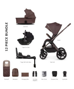 Venicci Upline 2 SE 3-in-1 Tiago Plus Base Travel System | Burgundy