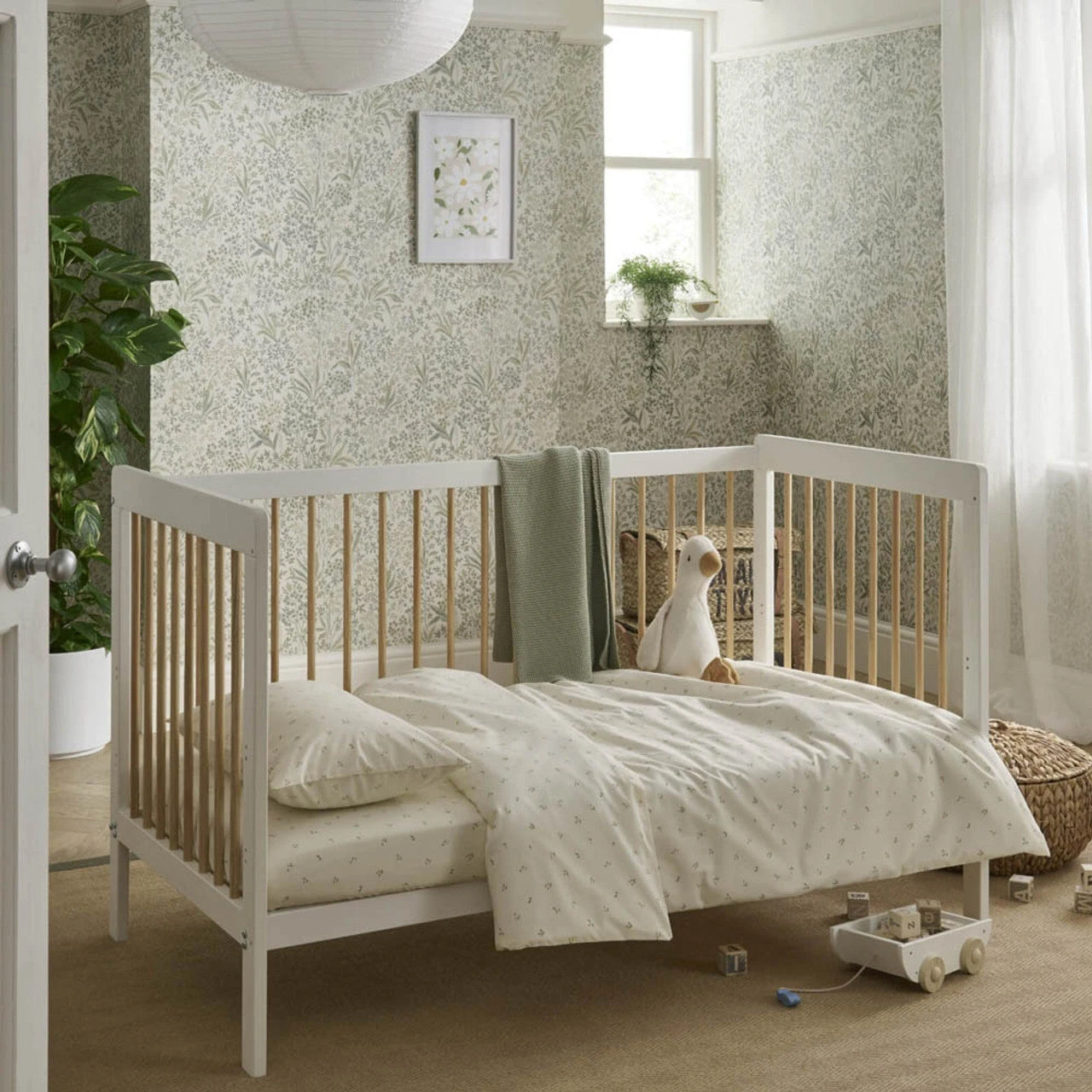 CuddleCo Nola Cot Bed - White & Natural 9 CuddleCo Nola Cot Bed - White & Natural - Image 7