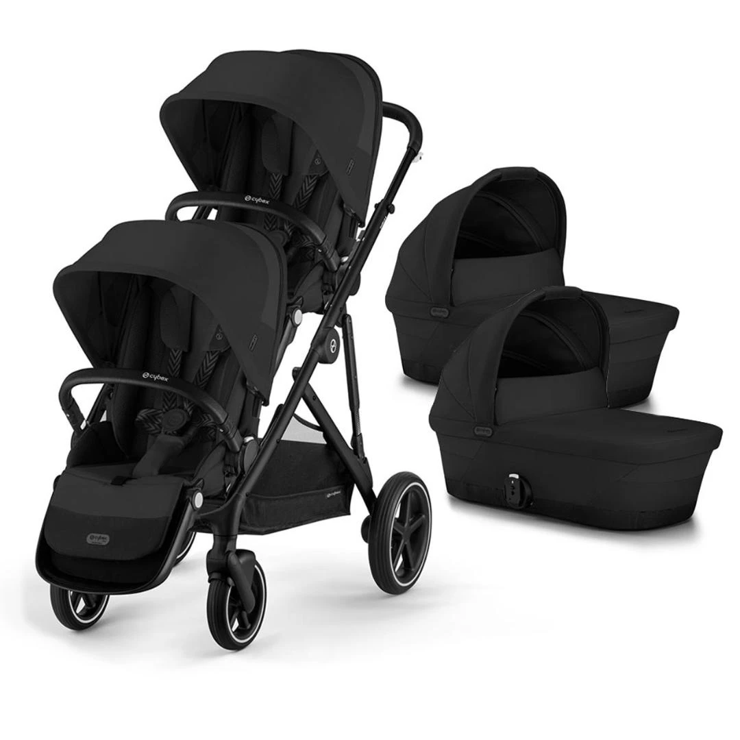 Cybex Gazelle S Twin Pushchair (2023) - Moon Black | Black 3 Cybex Gazelle S Twin Pushchair (2023) - Moon Black | Black