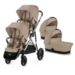 Cybex Gazelle S Twin Pushchair(2023) - Almond Beige | Taupe