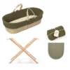 The Little Green Sheep Knitted Moses Basket Bundle - Juniper -Beautiful Bambino juniper