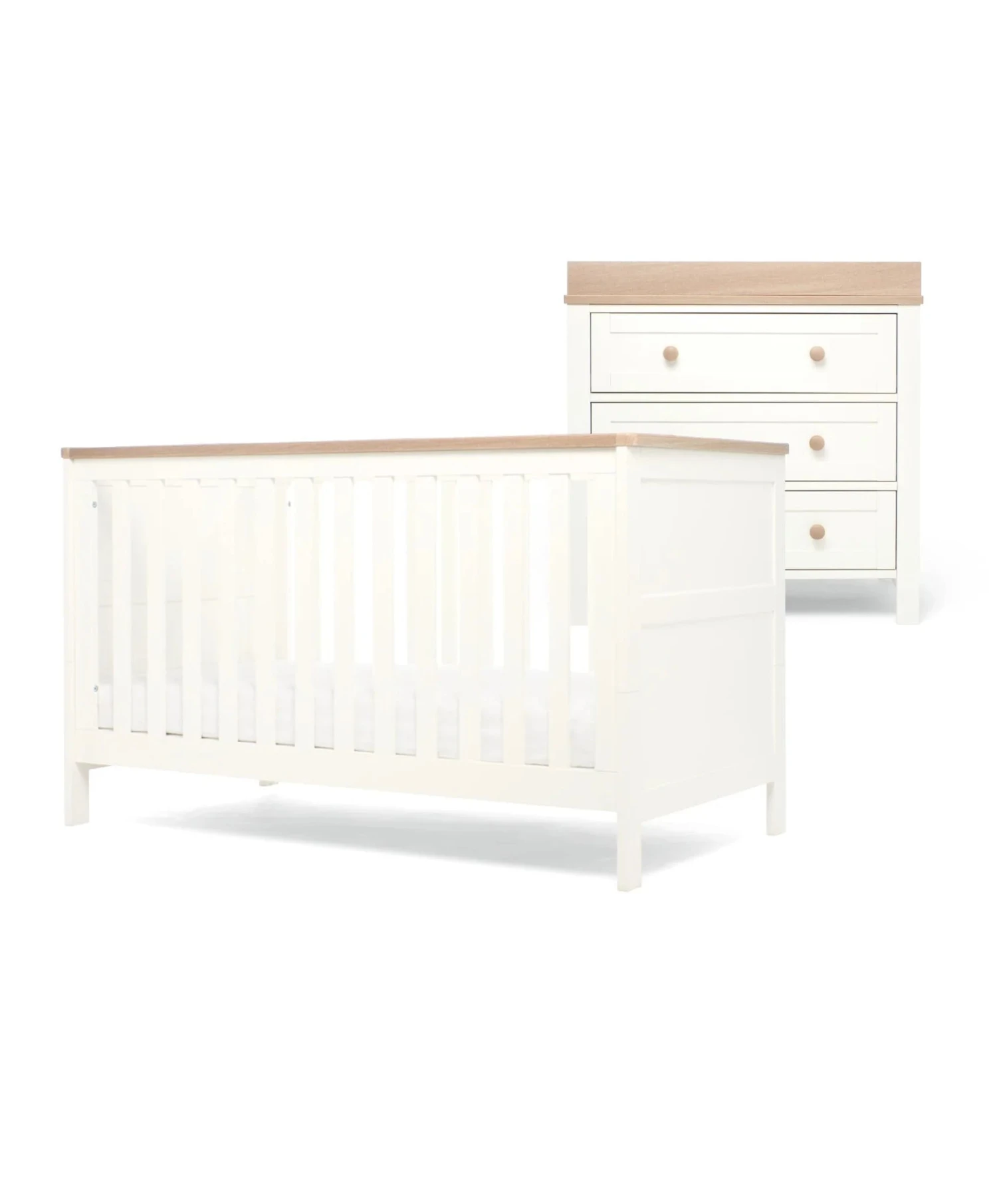 Mamas & Papas Wedmore 2 Piece Furniture Set - White/Natural 4 Mamas & Papas Wedmore 2 Piece Furniture Set - White/Natural - Image 2