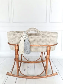 Crochet Moses Basket - Beige