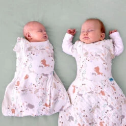 Purflo Swaddle To Sleep Bag - 0-4m 2.5 TOG - Storybook Nutmeg -Beautiful Bambino purflo sleep tight baby bed storybook nutmeg flat 8 1800x1800 88cdd80f cbc4 45cc a532 c517ca61a61c