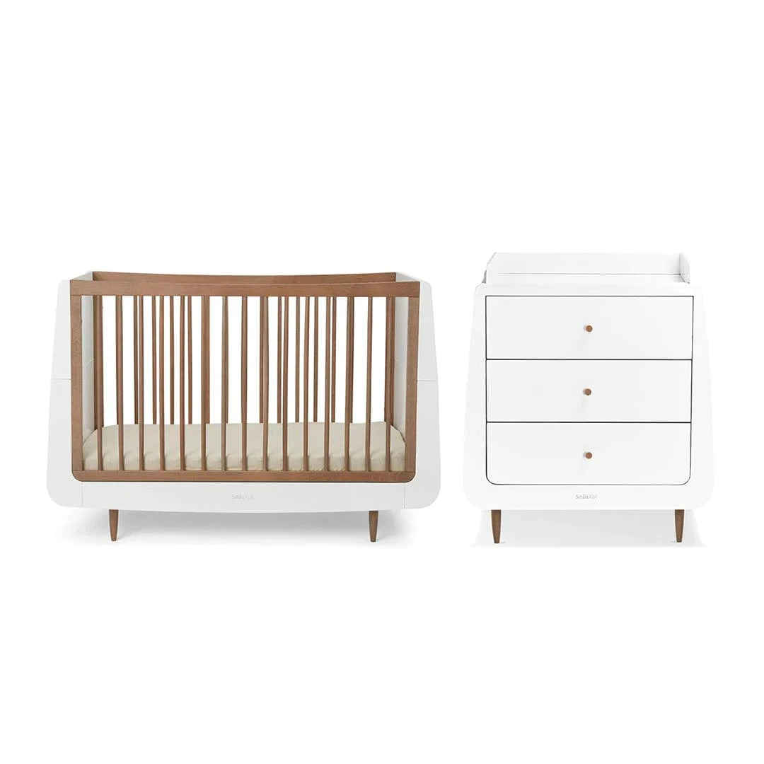 Snuzkot 2 Piece Nursery Furniture Set - The Natural Edit - Walnut 3 Snuzkot 2 Piece Nursery Furniture Set - The Natural Edit - Walnut