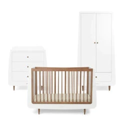 Snuzkot 3 Piece Nursery Furniture Set - The Natural Edit - Walnut